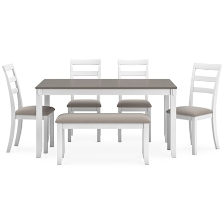 Dining Table and Chairs with Bench Set