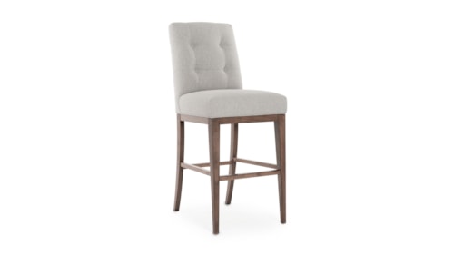 Transitional Upholstered Bar Stool with Button Tufting