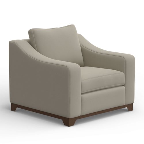Transitional Armchair with Throw Pillow