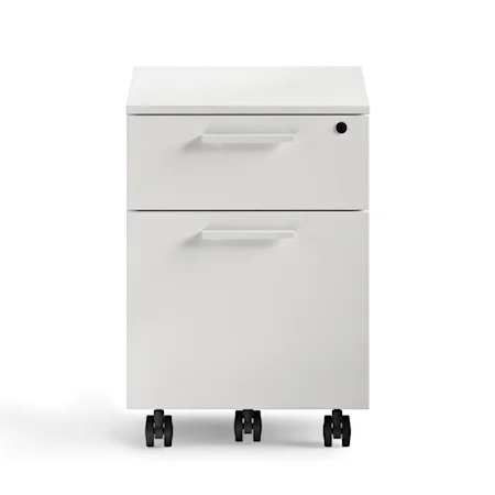 Contemporary Mobile File Pedestal with Locking Drawers