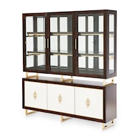 2-Piece Transitional China Cabinet with Built-in Lighting