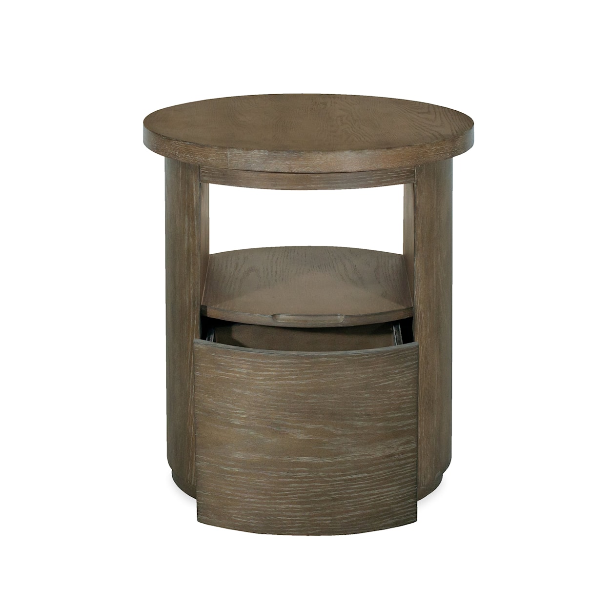 Magnussen Home Bosley Occasional Tables 1-Drawer Round End Table