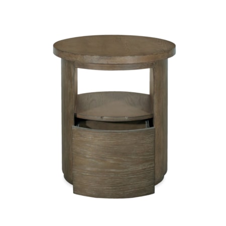 1-Drawer Round End Table