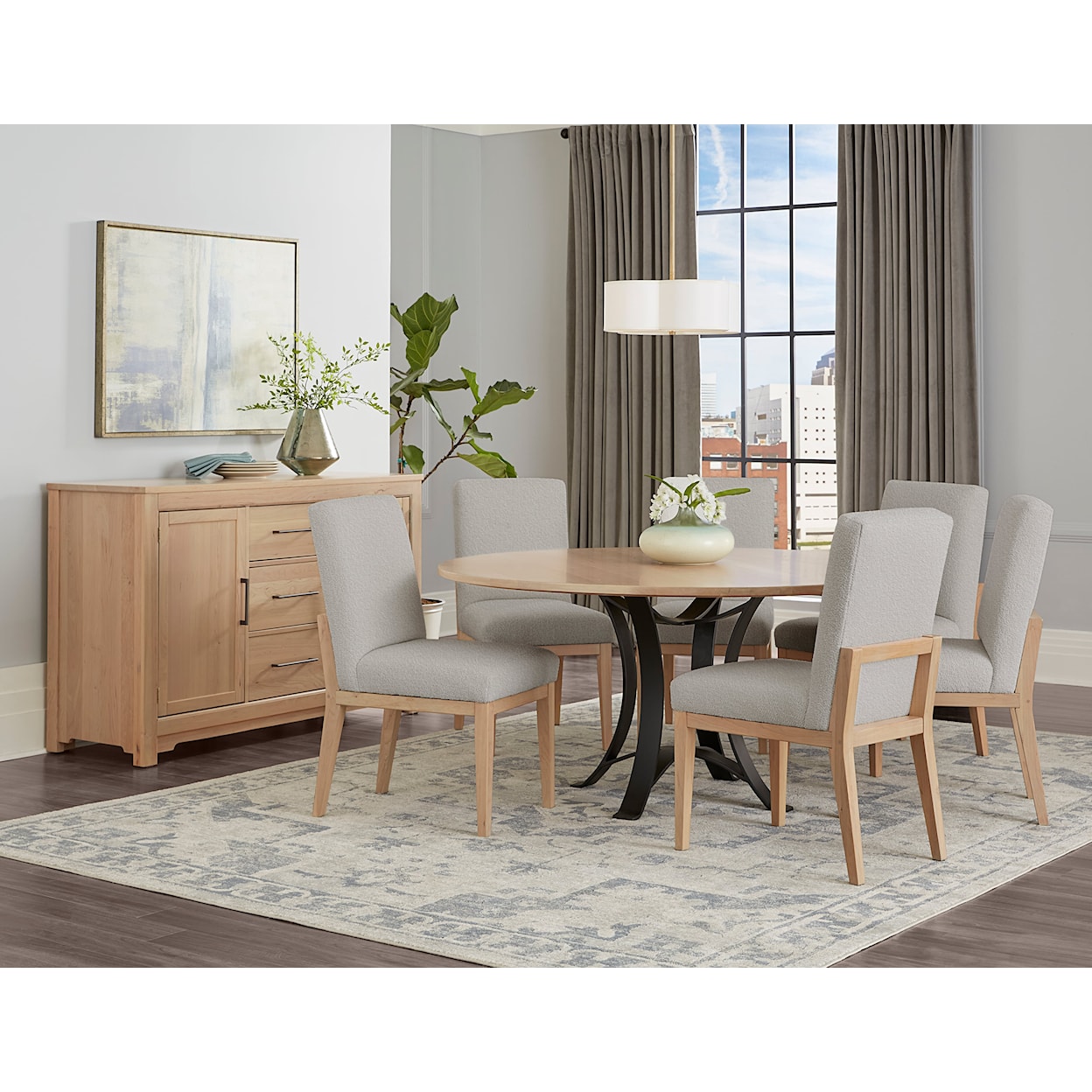 Vaughan Bassett Crafted Cherry - Bleached Upholstered Side Dining Chair