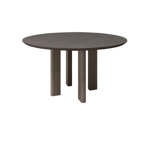 65" Round Counter Height Table - Hickory/Iron