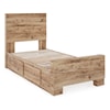 Ashley Signature Design Hyanna Twin Panel Bed with 1 Side Storage