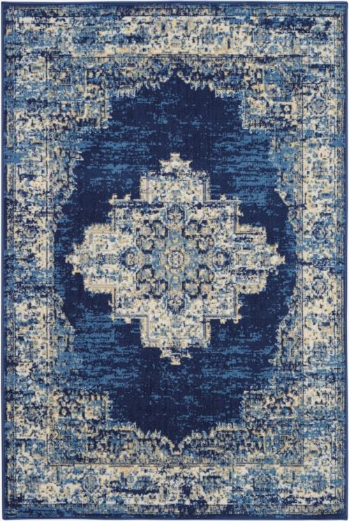 3'9" x 5'9" Navy Blue Rectangle Rug