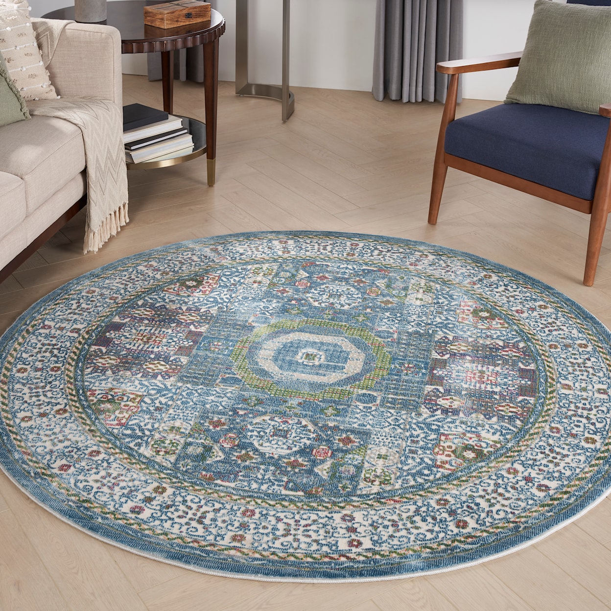 Nourison Ankara Global 6' Round  Rug