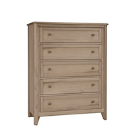 Transitional 5-Drawer Chest of Drawers with Self-Closing Drawers