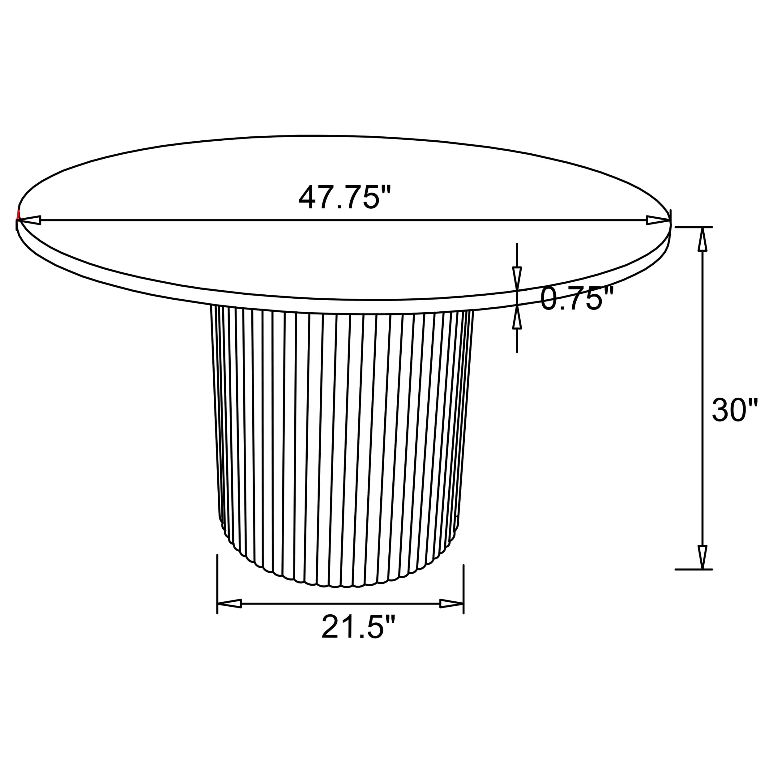 Bradbury 48-inch Wood Top Dining Table