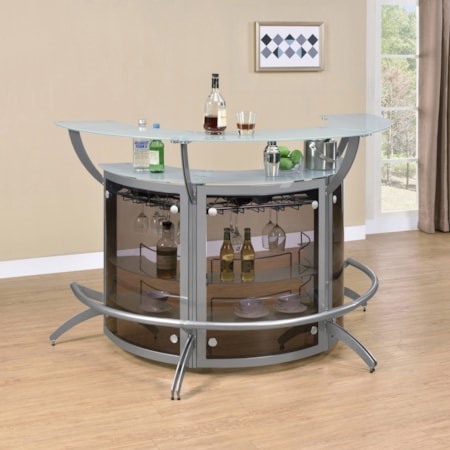 3-piece Curved Freestanding Home Bar Cabinet