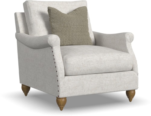 Traditional Chair with Throw Pillow