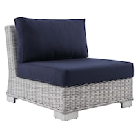 Sunbrella® Outdoor Patio Wicker Rattan Armless Chair