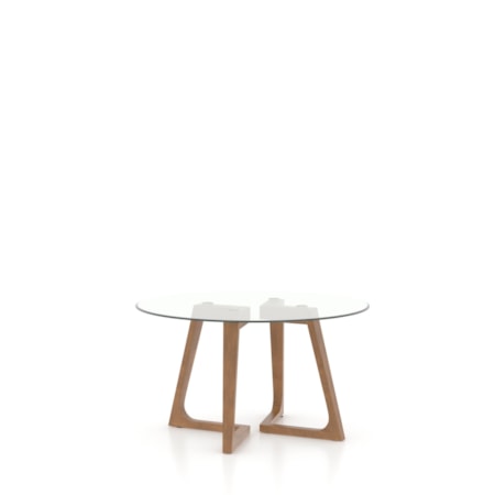 54" Round Double-Pedestal Table w/Glass Top