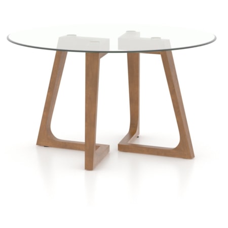 54" Round Double-Pedestal Table w/Glass Top