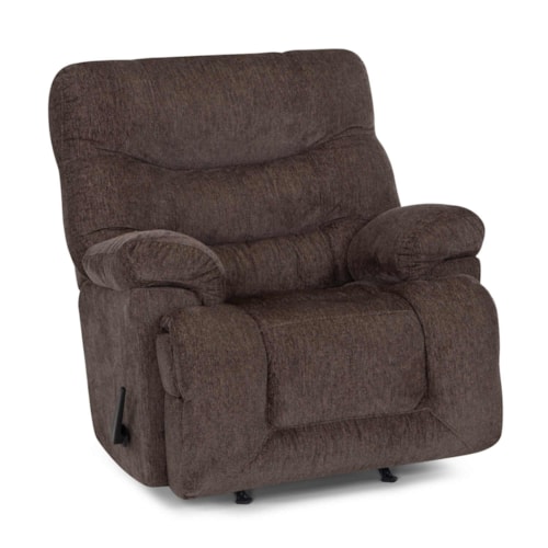 Casual Back Snuggler Manual Rocker Recliner with Pillow Arms