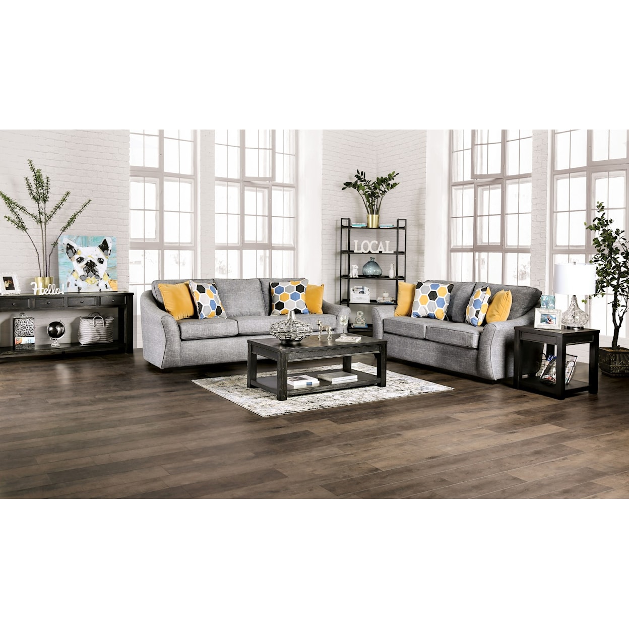 Furniture of America Jarrow Sofa + Loveseat
