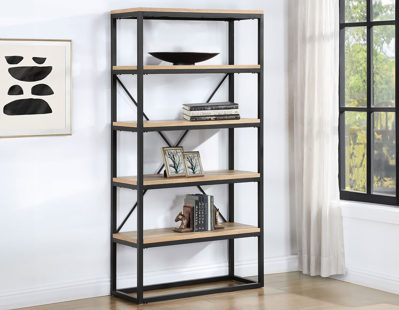 Steve Silver Magnolia 5-Shelf Bookcase