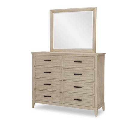 Dresser and Mirror Set