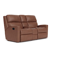 Contemporary Power Reclining Loveseat with Console