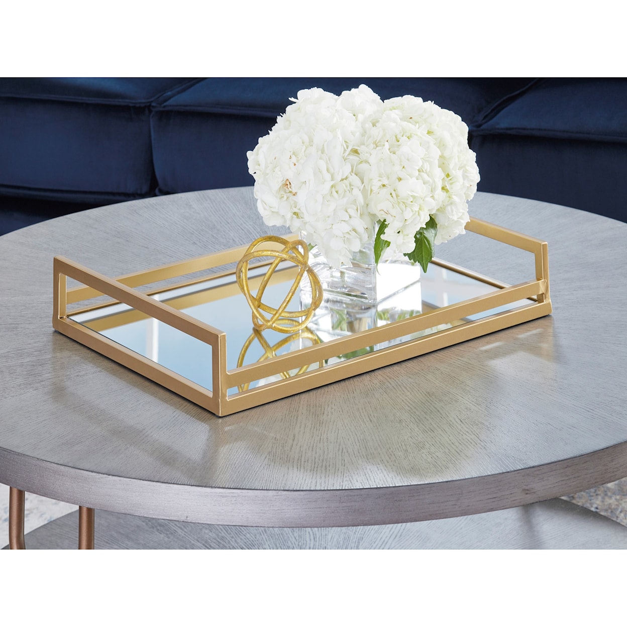 Signature Design by Ashley Accents Derex Gold Finish Tray