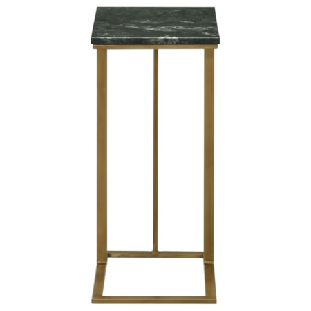 Marble Top C-Shaped Sofa Side Table