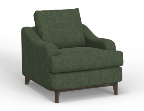 Mid-Century Modern Chair with Slope Arms