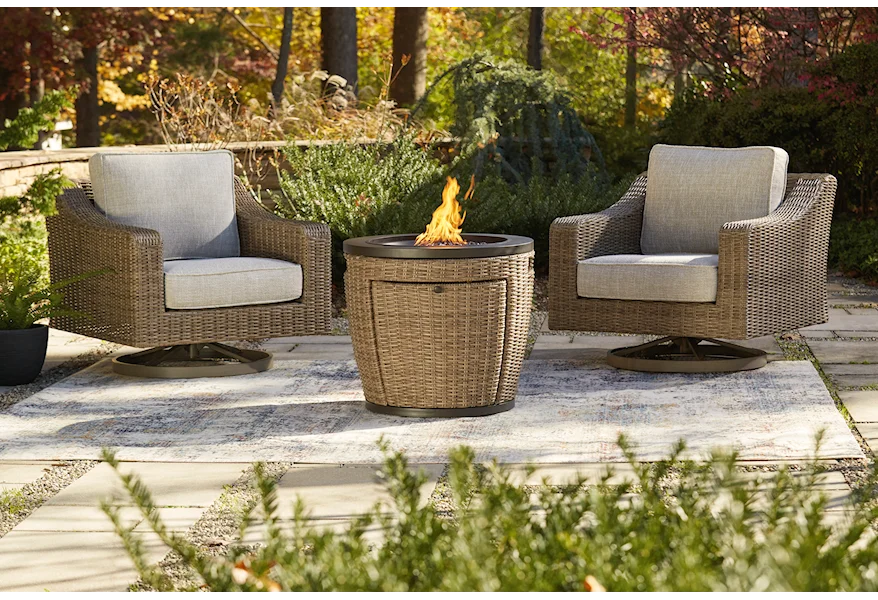 Malayah 3-Piece Fire Pit Set by Signature Design by Ashley at VanDrie Home Furnishings
