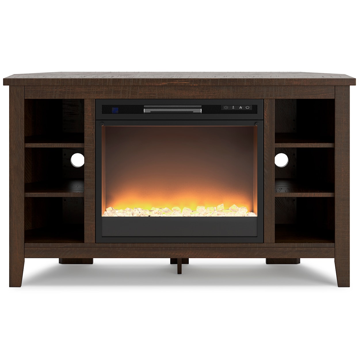 Ashley Furniture Signature Design Camiburg Corner TV Stand with Electric Fireplace