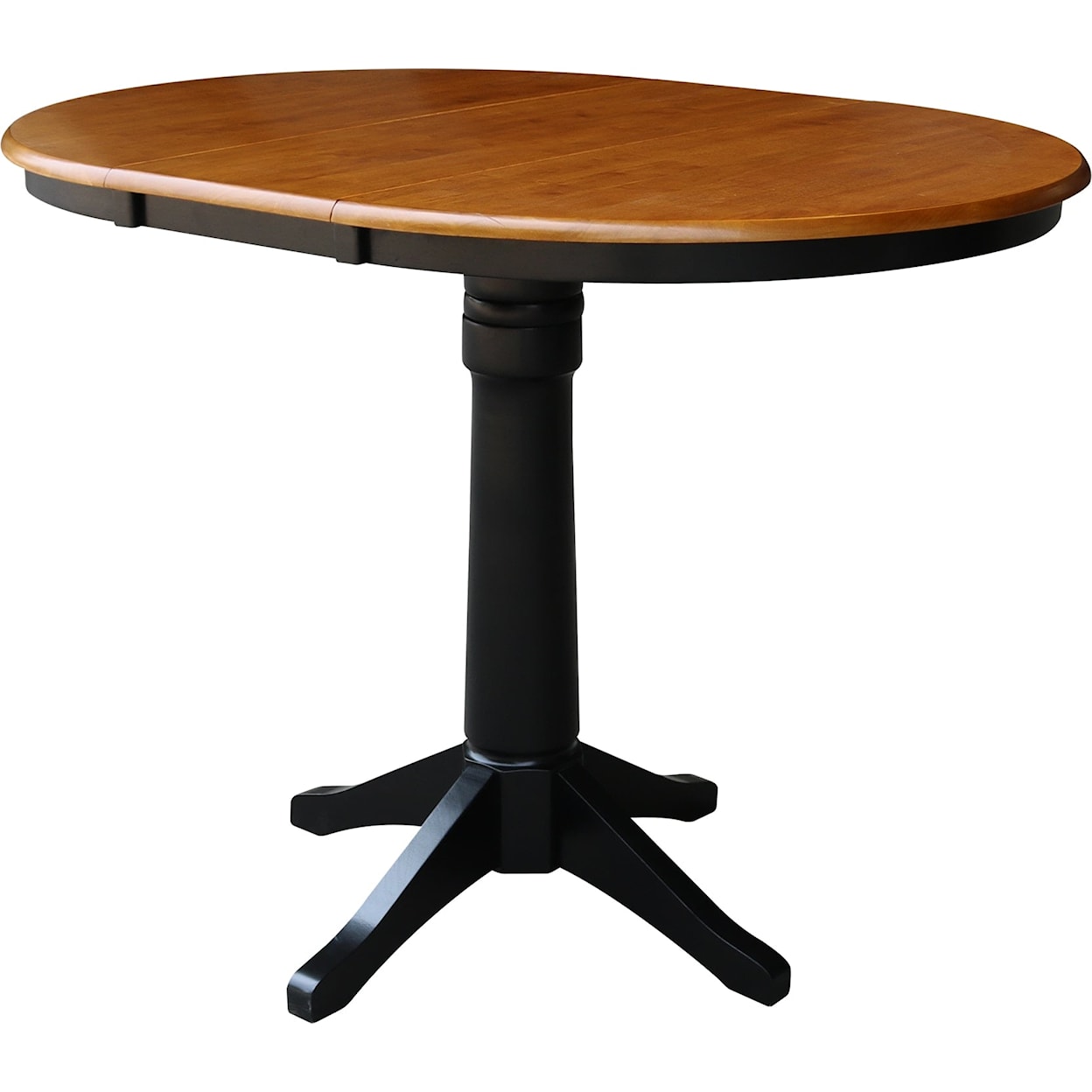 John Thomas Dining Essentials Round Table in Cherry/Black