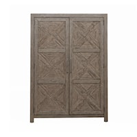 Rustic 2-Door Armoire with Felt and Cedar Lined Drawers