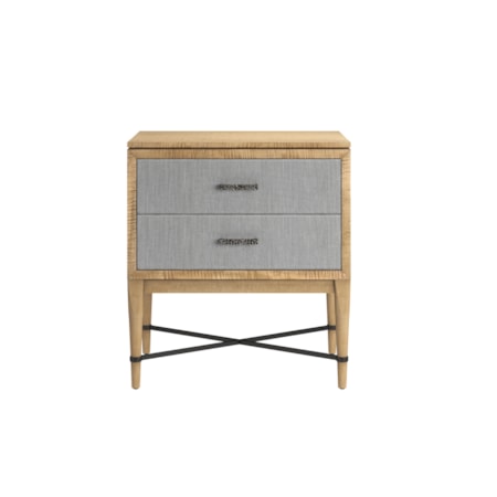 2-Drawer Fabric Nightstand