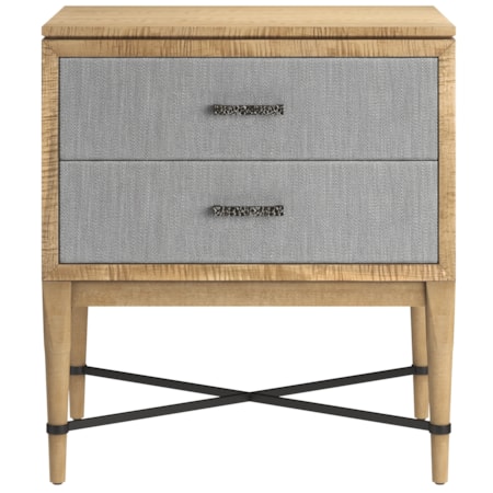 2-Drawer Fabric Nightstand
