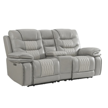 Dual-Power Loveseat w/Console