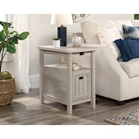 Cottage Side Table with Slide-Out Shelf