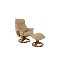 Modern Anne R Small Manual Recliner with Footstool