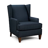 Transitional Upholstered Wing Chair with Tapered Legs