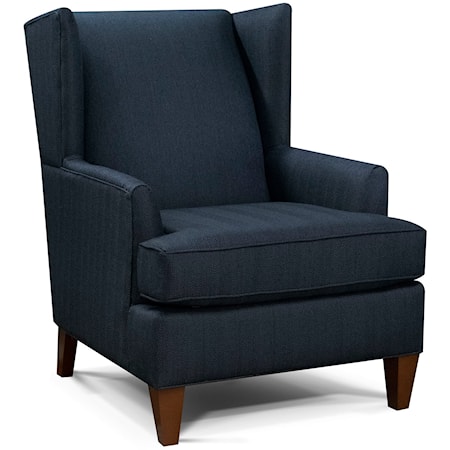 Transitional Upholstered Wing Chair with Tapered Legs