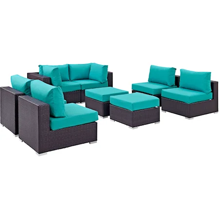 Outdoor 8 Piece Sectional Set