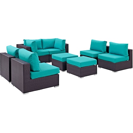 Outdoor 8 Piece Sectional Set