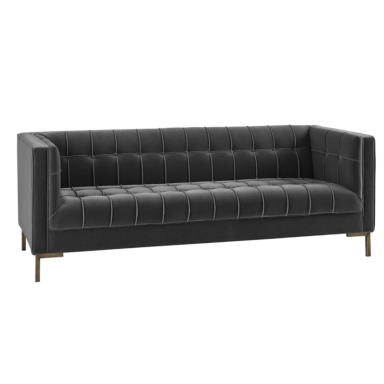 Prime Isaac Gray Velvet Sofa