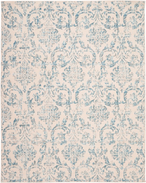 7'10" x 9'10" Ivory/Blue Rectangle Rug