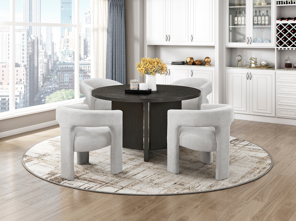 Contemporary 5-Piece Round Dining Set