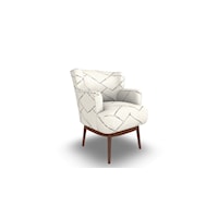 Contemporary Swivel Chair with Wood Base