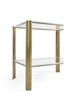Jonathan Charles JC Modern Brass & Glass End Table