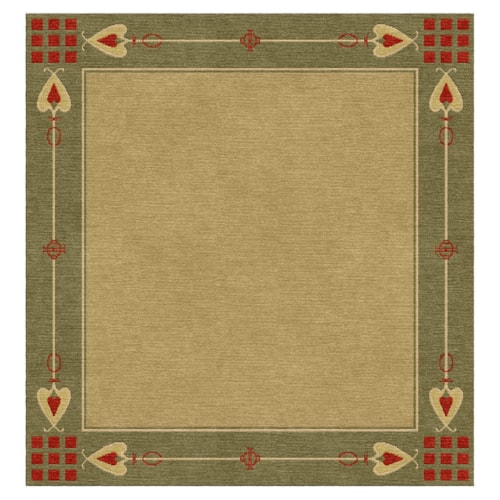 8'  x 8'  Square Highland Park Rug - Green