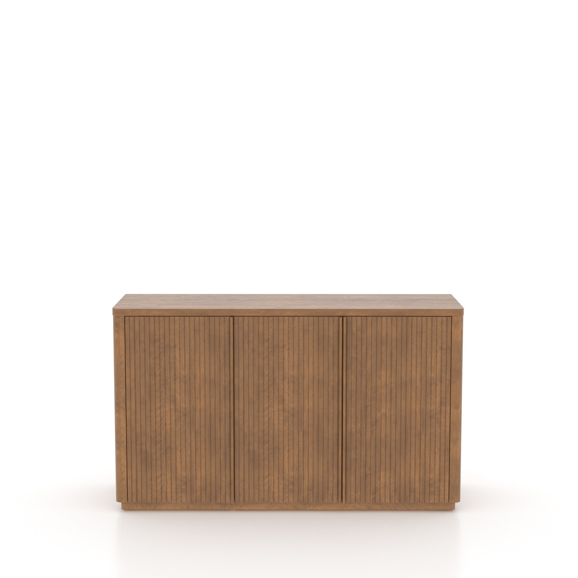 Grooved Wood Buffet w/Fluted Doors