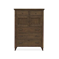 Transitional Door Chest with Felt Lined Top Drawers 