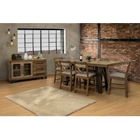 Rustic 8-Piece Counter Height Dining Table Set