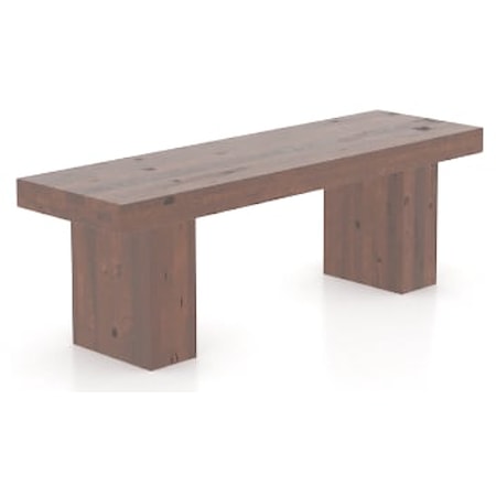 Industrial Dining Bench with Rustic Finish